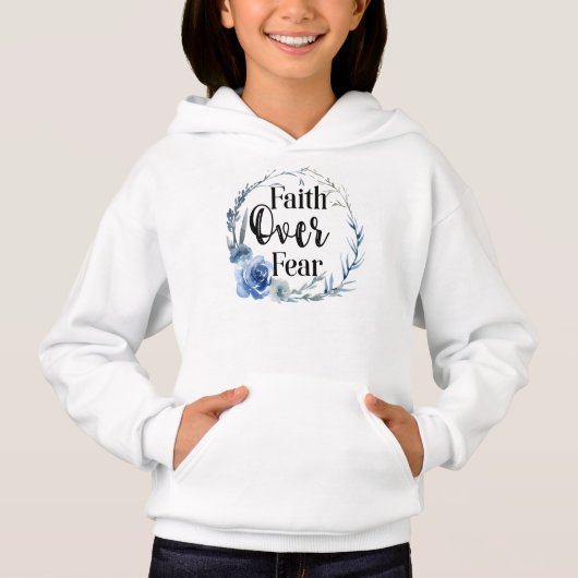 Faith Over Fear Blue Floral (Voorkant)
