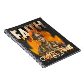 Faith Over Fear Brandweerman Christelijk Faith Notitieboek (Rechterzijde)
