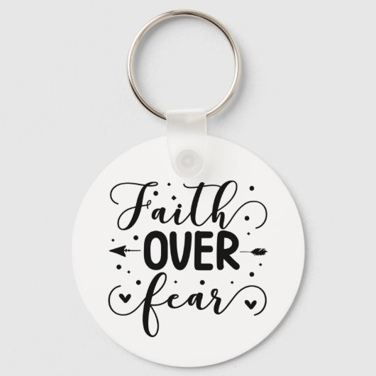"Faith Over Fear" Citaat Sleutelhanger (Voorkant)