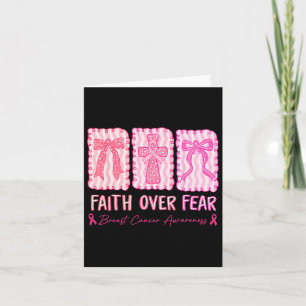 Faith Over Fear Coquette Boog Plaid Borstkanker A Kaart