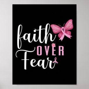 Faith Over Fear Fighter Bewustwording over borstka Poster