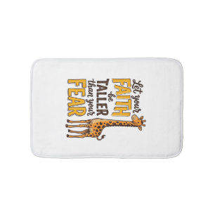 Faith Over Fear Giraffe Vintage Christelijk T-shir Badmat