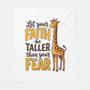 Faith Over Fear Giraffe Vintage Christelijk T-shir Fleece Deken