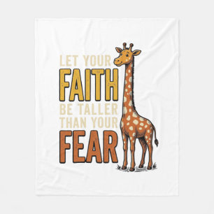 Faith Over Fear Giraffe Vintage Christelijk T-shir Fleece Deken