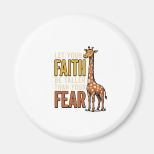 Faith Over Fear Giraffe Vintage Christelijk T-shir Magneet