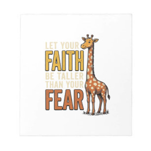 Faith Over Fear Giraffe Vintage Christelijk T-shir Notitieblok