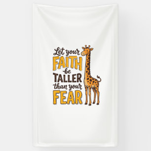 Faith Over Fear Giraffe Vintage Christelijk T-shir Spandoek