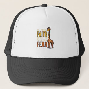 Faith Over Fear Giraffe Vintage Christelijk T-shir Trucker Pet