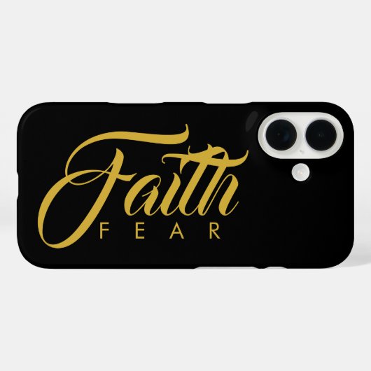 Faith Over Fear Gold en Black Case-Mate iPhone Case (Achterkant (horizontaal))