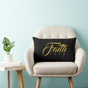Faith Over Fear Gold en Black Kussen