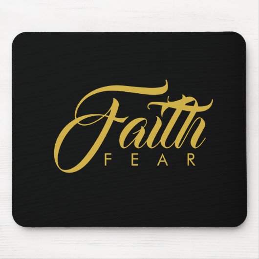 Faith Over Fear Gold en Black Muismat (Voorkant)