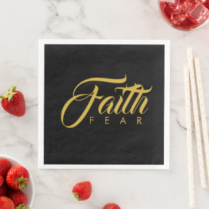 Faith Over Fear Gold en Black Servet