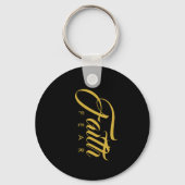 Faith Over Fear Gold en Black Sleutelhanger (Voorkant)