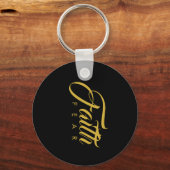 Faith Over Fear Gold en Black Sleutelhanger (Voorkant)