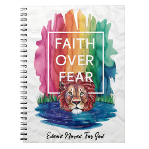 Faith Over Fear Lion – Christelijk tijdschrift op Notitieboek