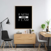 Faith Over Fear Motivatie Quote Afdrukbare Muur Foto Afdruk
