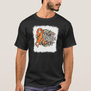 Faith Over Fear Oranje Ribbon Leopard Adhd Awarene T-shirt