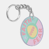 Faith Over Fear Pastel Easter 2026 Sleutelhanger (Voorkant Links)