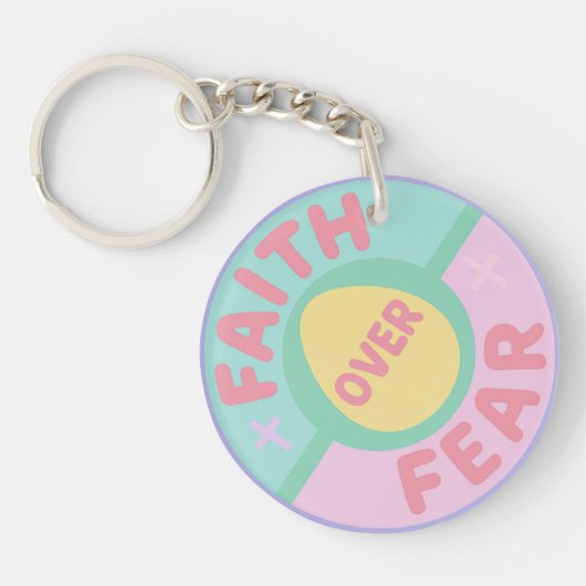 Faith Over Fear Pastel Easter 2026 Sleutelhanger (Voorkant)