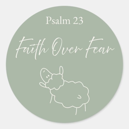 Faith Over Fear Psalm 23 Christian Sticker (Voorkant)