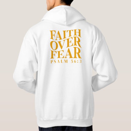 Faith Over Fear Psalm 56:3 Christian Bible Verse Hoodie (Achterkant)