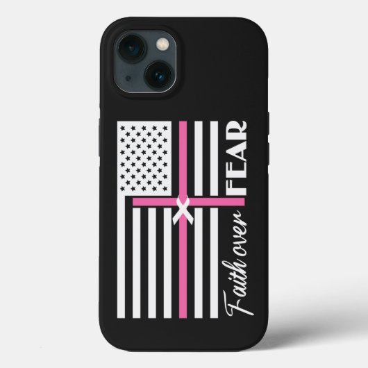 Faith Over Fear Roze Cross Flag Case-Mate iPhone Case (Achterkant)