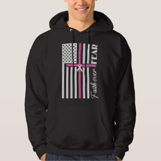 Faith Over Fear Roze Cross Flag Hoodie