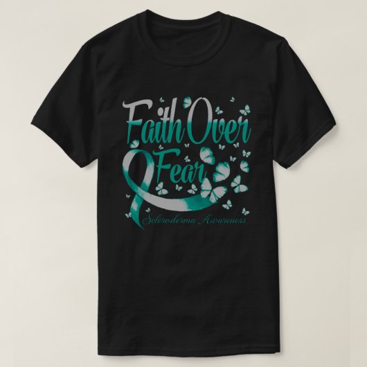 Faith Over Fear Scleroderma Awareness Butterfly T-shirt (Design voorkant)