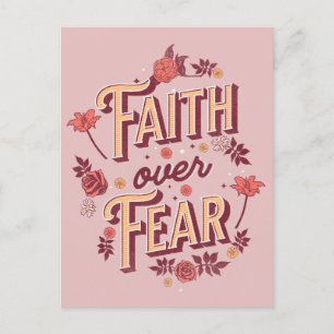 Faith over Fear tekstontwerp Briefkaart