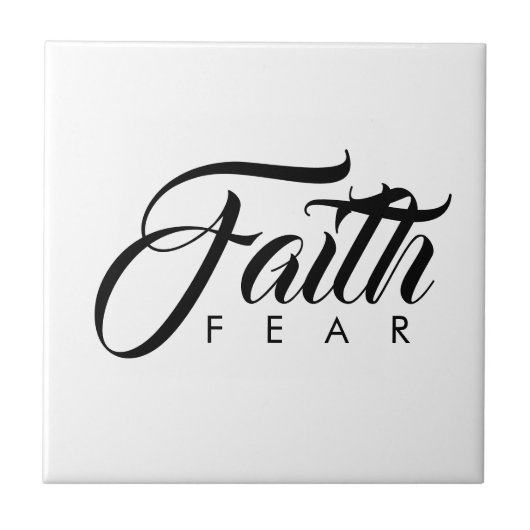 Faith Over Fear White Tegeltje (Voorkant)