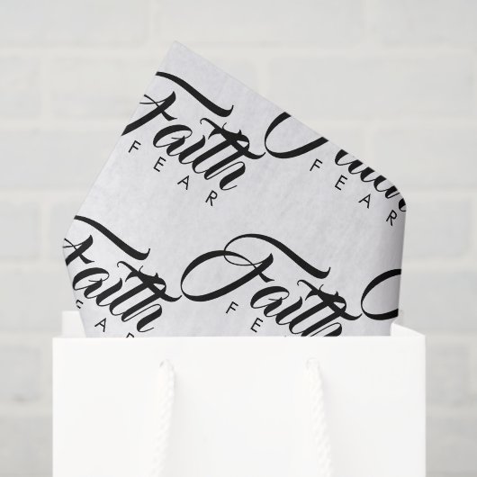 Faith Over Fear White Tissuepapier (Cadeauzakje)