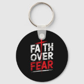 Faith Over Fear With Cross Christian Men  Sleutelhanger (Voorkant)