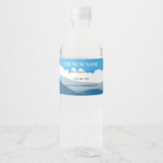 Faith Over Mountains Church Water Label Waterfles Etiket