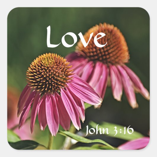 Faith Pink Fleur sauvage Love Bible Sticker (Devant)