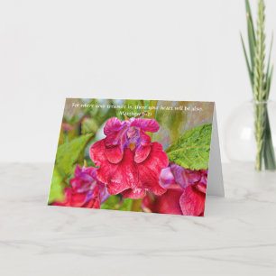 Faith Pink Flower Bible Verse Carte d'amitié