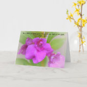 Faith Pink Flower Bible Verse Penser à votre carte (Fleur jaune)