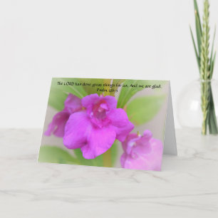Faith Pink Flower Bible Verse Penser à votre carte