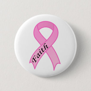 Faith Pink Ribbon Button