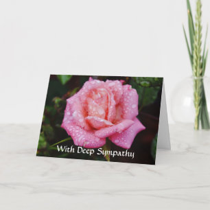 Faith Pink Rose Sympathy Card Kaart