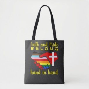 Faith Pride Belong Hand In Hand Regenboog Vlag Kru Draagtas