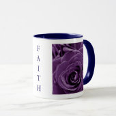 Faith Purple Roses 11oz Two-Tone Mug Blue (Devant droit)