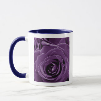 Faith Purple Roses 11oz Two-Tone Mug Blue Mok