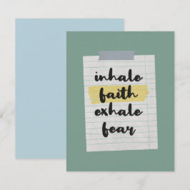 Faith Quote: Inhale Faith Exhale Fear Notitiekaartje