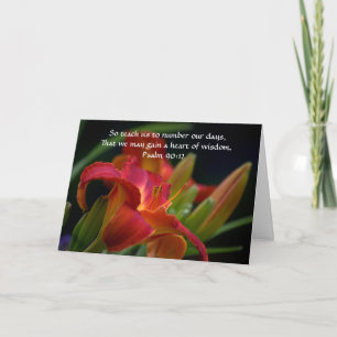 Faith Red Lily Bible Verse Carte d'anniversaire