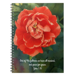 Faith Red Rose Bijbelvers Gebedsdagboek Notitieboek