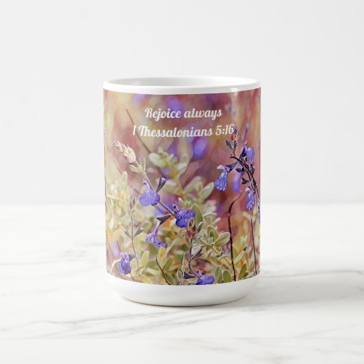 Faith Rejoice altijd Flower Scripting Mok Cup (Center)