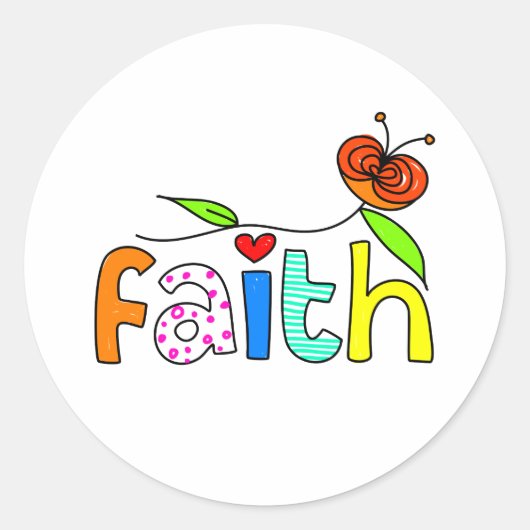 Faith Ronde Sticker (Voorkant)