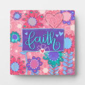 Faith Roze Inspirerend Bloemen Fotoplaat (Voorkant)