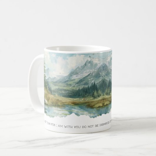 Faith Scripture Isaiah 41:10 Mountain Mug (Devant gauche)