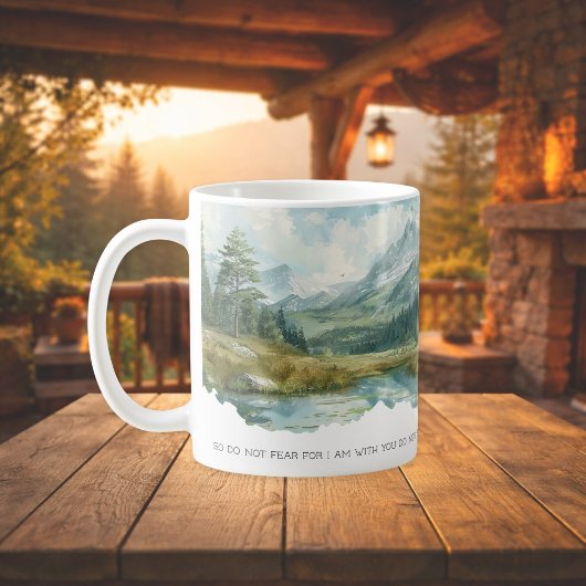 Faith Scripture Isaiah 41:10 Mountain Mug Koffiemok